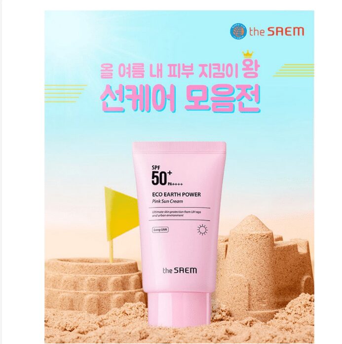 Kem Chống Nắng The Saem Eco Earth Power Pink Sun Cream