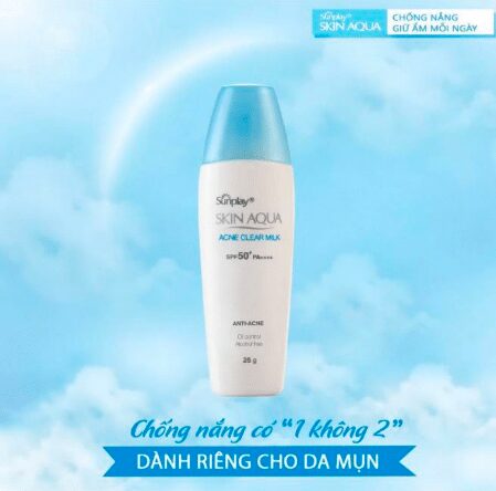 Sữa Chống Nắng Dưỡng Da Ngừa Mụn Sunplay Skin Aqua Acne Clear Milk