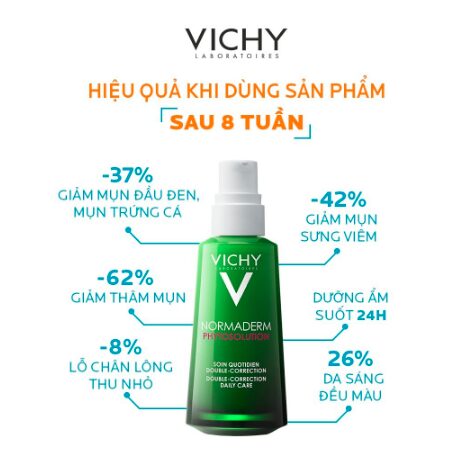 Vichy Normaderm Phytosolution Double Correction Daily Care 50mL - Kem Dưỡng Ẩm Cho Da Dầu Mụn