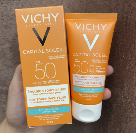 Kem chống nắng Vichy ideal soleil mattifying face fluid dry touch